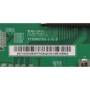 T-CON PARA TV LG / NUMERO DE PARTE PT500GT03-1-C-2 / 260162004800TH / PANEL HC500EQF-VKGA1-214X / DISPLAY PT500GT03-1 VER.1.0 / MODELO 50QNED80UQA.BUSSLJM	